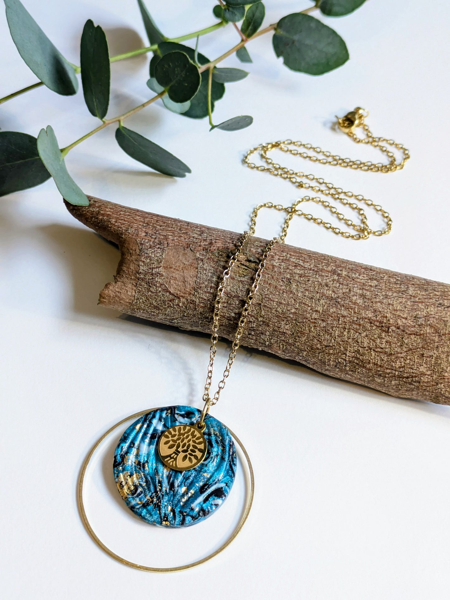 Collier chaîne & pendentif – Modèle Liana Doré (50 cm)